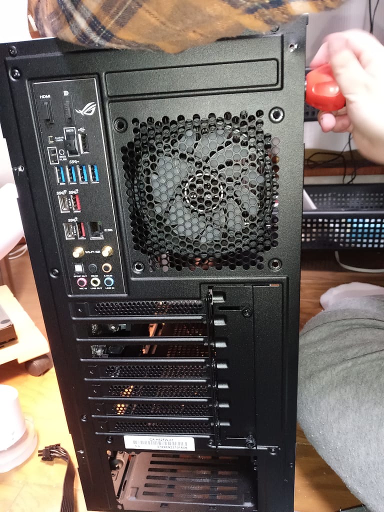 息子用デスクトップをばらすの図